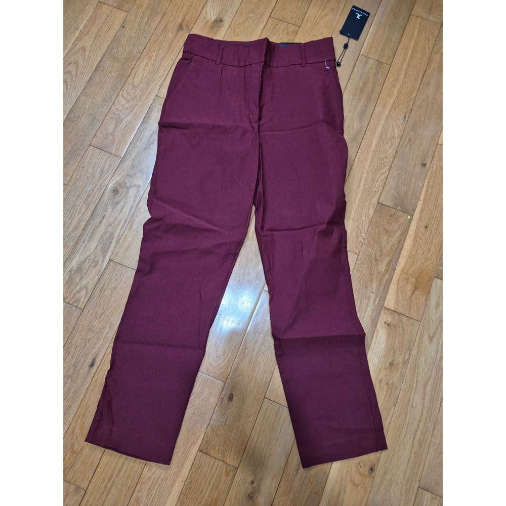 Jules & Leopold Womens Burgundy Pull On Slim Leg Ankle Pants Size Medium NWT